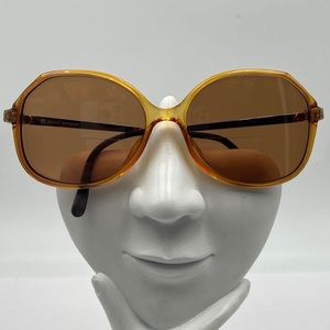 Vintage Terri Brogan Brown Gold Oval Sunglasses Frames 8686